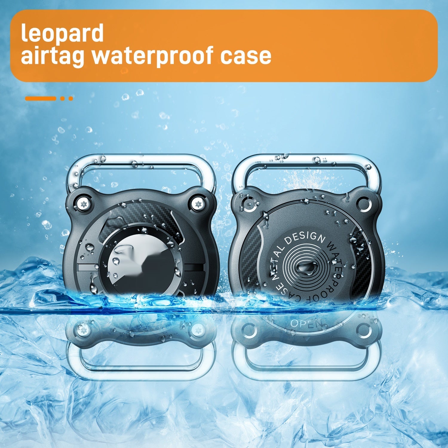 Custodia impermeabile per AirTag con fibbia in metallo – Dispositivo anti-smarrimento per animali domestici